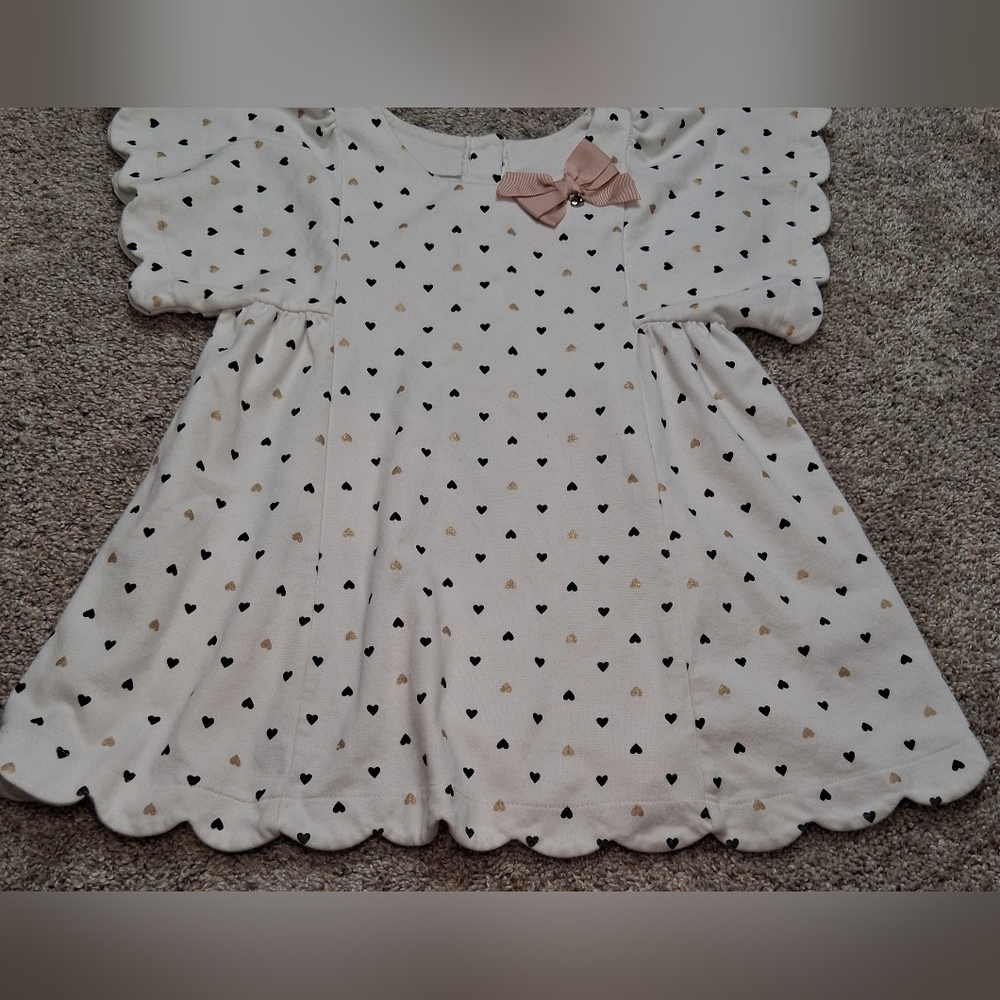 Isaac Mizrahi Girls Pink and Gold Dress with Heart Accents Size M 7-8